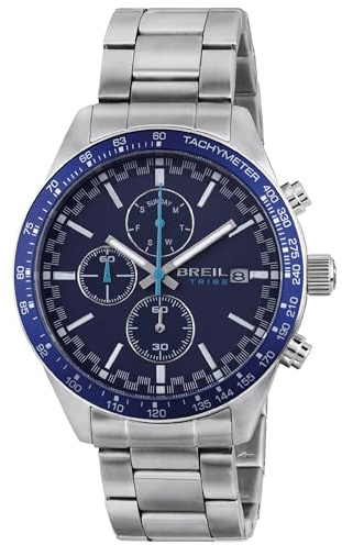 Breil, Collezione Fast, Cronografo Uomo in Acciaio, Cassa 42 mm, Lunetta in Alluminio, Sfere con Luminous, Movimento al Quarzo, Resistente all'Acqua, Pratica Chiusura con Pulsanti