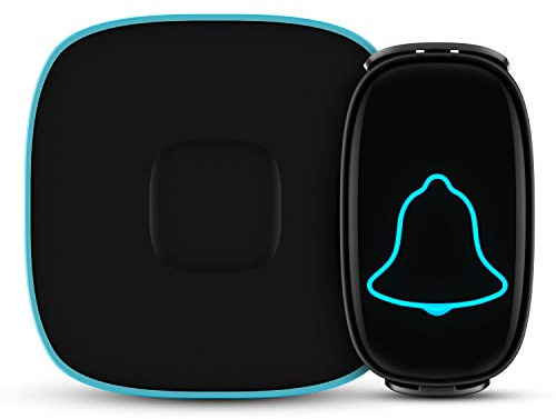 Wireless Doorbell, BO YING Waterproof Door Bell, Easy Install, Operating at 1000ft Range with 38 Melodies to Choose, Adjustable Volume and LED Flash,1 Push Button(Battery included)&1 Receiver (Black)