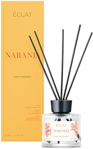 ÉCLAT Naranja Raumduft - langanhaltender Lufterfrischer mit hochwertigen Inhaltsstoffen - 130 ml - mit Filzstäbchen