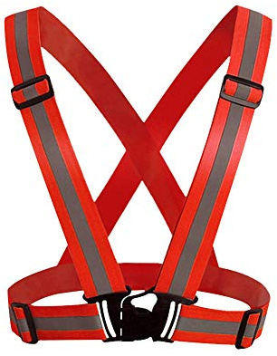 HYCOPROT Gilet de sécurité réfléchissant réglable haute visibilité pour l'extérieur, la course de nuit, le cyclisme, la randonnée, le vélo, la moto, la promenade du chien, hommes, femmes(1 pièce)