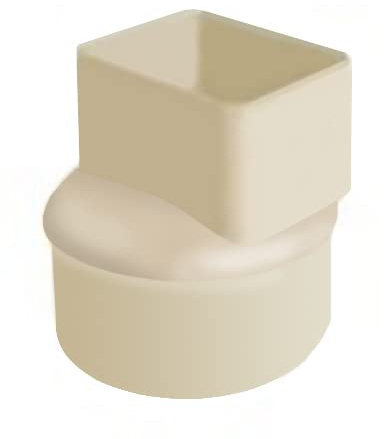 First Plast - Gouttière PVC 33 demi-ronde - Manchon pour tube descente gouttière - 82x56 mm - Sable - Ø100 -