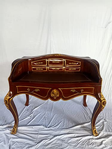 Kunglig sekretär barock Louis Seize stil renässans Rokoko färg: Valnöt/guld skrivbord sminkbord längd 132 x höjd 100 x bredd 80 cm nr 20