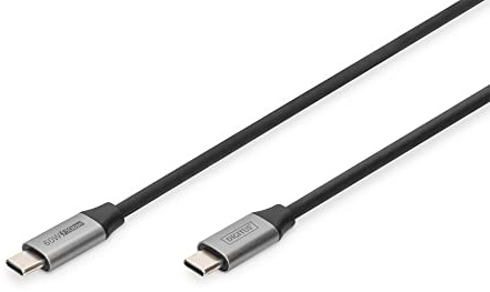 DIGITUS Cable USB-C – 1 m – USB 3.2 Gen1 – 5 Gbit/s – Tipo C a Tipo C | Cable de vídeo UHD 4K a 60 Hz – Cable de carga de 60 W Power Delivery 3.1 – para smartphones, tabletas y monitores – Negro