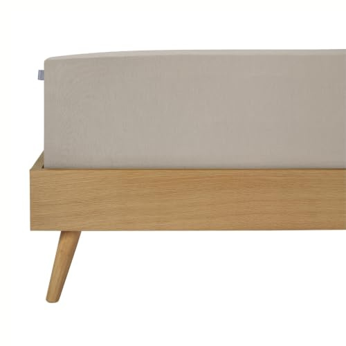 Schiesser Spannbettlaken Elli aus 97% Baumwolle und 3% Elasthan für hohe Matratzen und Boxspringbetten, Farbe:Hellgrau, Größe:100 cm x 200 cm, since item is color gray