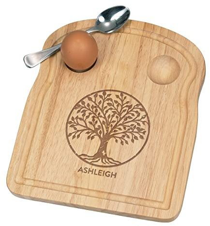 Personnalisé Fofolle Coquetier Board Personnalisé Arbre de Vie Famille Arbre Tout Nom Petit Déjeuner en Bois Personnalisé Pâques