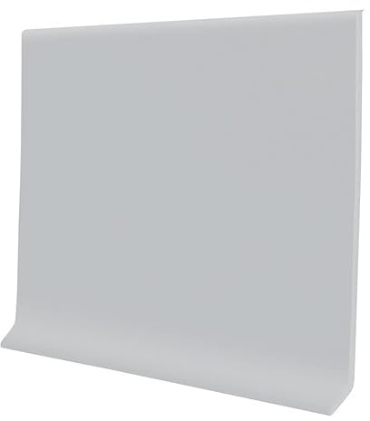 Proflex Light Gray Vinyl Wall Base 6 Inch X 20 Feet - Strong Peel and Stick Adhesive Baseboard Trim - Scratch Resistant, Flexible Baseboard Molding Trim with Toe - Self Adhesive Molding, Easy Install