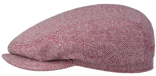Stetson Belfast Silk Schiebermütze Herren Made in EU Frühjahr Sommer Flat Cap dunkelrot 57 cm
