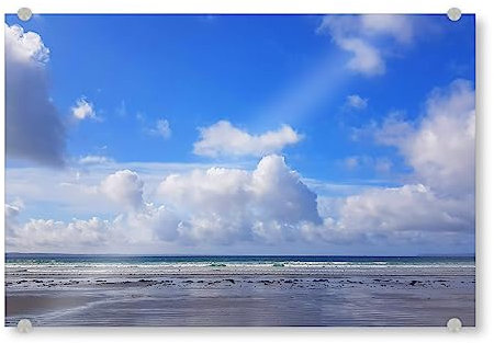 artboxONE Acrylglasbild 120x80 cm Reise Blauer Himmel. Meer und Strand - Bild Strand Beach küste