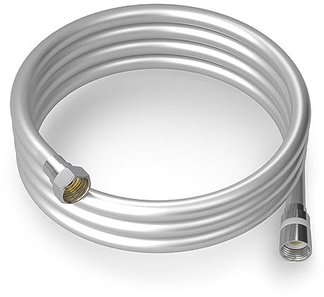 Tech Traders PVC Smooth Shower Hose 2m(79”) inch Long Anti-Twist Universal Replacement Flexible and Leak Proof Silver