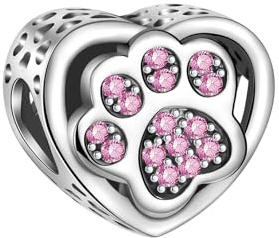BIZK Herz Charm Anhänger 925 Sterling Silber für Armband Bead Pendant für Europäische Armbänder und Halsketten