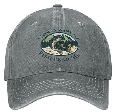 Baseballkappe Snapback Sonnenhut Custom Cotton Women Want Me Fish Fear Me Baseball Cap Männer Frauen Verstellbare Papa Mütze Outdoor Männer Frauen