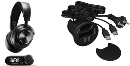SteelSeries Arctis Nova Pro Wireless - Multi-System Gaming-Headset & ICY Box 2-Port IcyBox USB 3.0 IB-HUB2201 Tisch-Hub, 60 mm