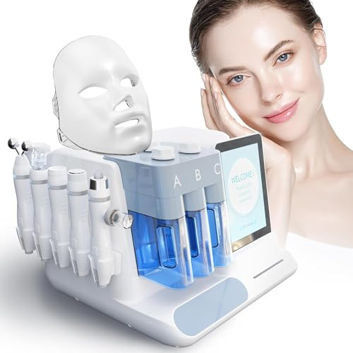 7 in 1 Wasserstoff Sauerstoff Gesichts Schönheit Reinigung und Pflege Maschine für Professionelle Haut Heben Wasserstoff Sauerstoff Tiefe Saubere Hydro LED Maske RF Wassertherapie SPA Ausrüstung Smart