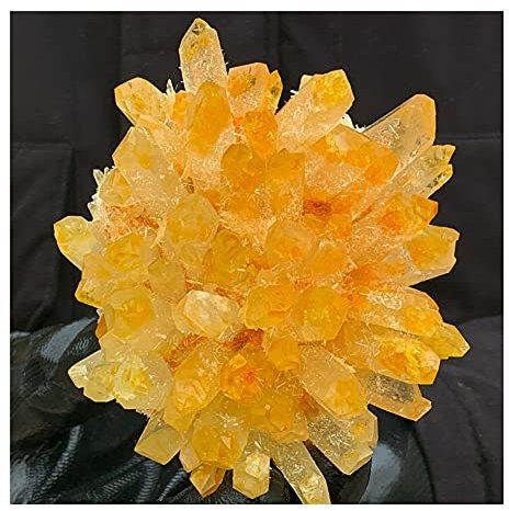 CZAOINCU Raumdekoration Stone Crafts Natural Sky Yellow Dream Transparenter Kristallcluster Steinerz Entmagnetisierung Steinreinigung Energiestein Dekoration (Size : 400-450g)