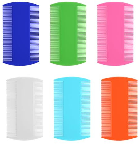 6 Pcs Head Hair Comb, 2 Pieces Lice Combs Double Sided，2 Pieces Removal Dandruff Comb with Metal Teeth. Professional Anti-Dandruff, No Damage to Hair