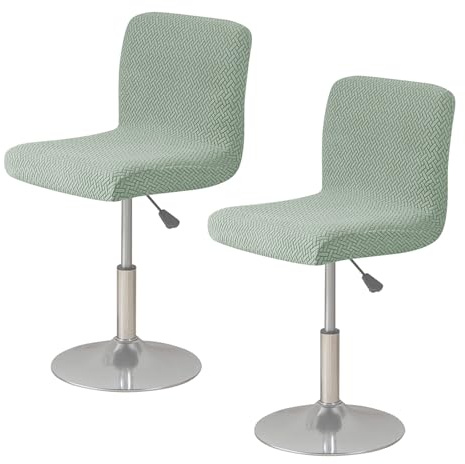 IGTOPS Barhocker-Schonbezüge mit Rückenlehnenbezug, Elastische Sitzbezüge, Hotel Club Bar Stuhlbezug, Bar-Drehstuhlbezug, Stretch-Stuhlbezug für Kurze Drehstuhl, Rückenlehne, Barstuhl (2, Hellgrün)