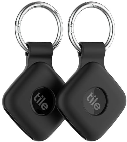 Silicone Case Compatible with Tile Mate 2024, 2 Pack Soft Scratch Resistant Cover with Carabiner Accessories, Secure tag Holder for Bag, Black+Black
