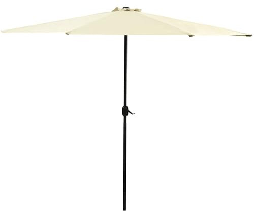 EffeDecor - Ombrellone Mezzaluna Semicerchio da Parete Muro Struttura in Alluminio Antracite Telo in Poliestere Beige 180 gr/mq Antivento 270xH 239 cm