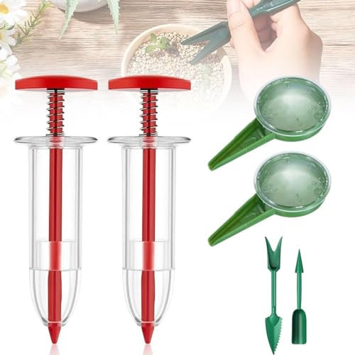 SMXTJBAI Handheld Seed Dispenser,Plastic Handheld Mini Sower Seed Spreader,Mini Planter Tool,Suitable for Garden Vegetable Garden Potted Plants