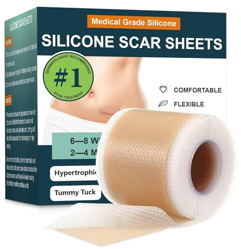 Silikonpflaster Für Narben, 1.5m Medizinische Silikon Narbenpflaster, Wiederverwendbares Silicone Scar Tape Für Operationen, Narben, Falten, Kaiserschnitte Und Verbrennungen (1.5 m)