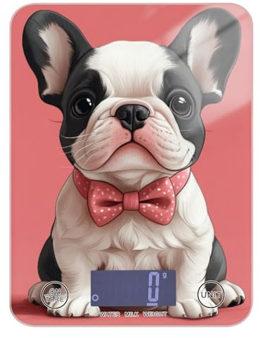 Carino Bulldog francese Pesca Calorie Conteggio Calorie Bilancia per Cucina Essentials 5 kg/5 g Bilancia da cucina con 4 unità per la perdita di peso Cottura Sapone Pesa para alimentos