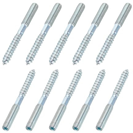 sourcing map M8 Hanger Bolts, 3.15(80mm) Length Double Headed Hanger Bolts 0.31(8mm) Wood Dowel Screw Self-Tapping Threaded Rods Screw for Assembling Wood Furniture Joint, Pack of 10