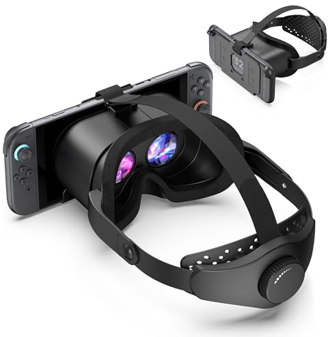 Verbessertes VR-Headset für Nintendo Switch 2, Switch 2 Virtual Reality VR-Brille mit verstellbaren HD-Linsen und komfortablem Kopfband, Virtual Boy 3D-Brille für Switch 2 Zubehör (Schwarz)