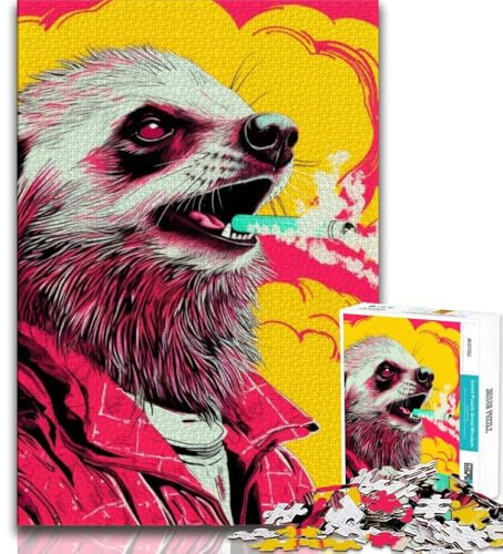 Puzzle da 1000 pezzi per adulti e adolescenti animali tasso del miele 1000 pezzi per adulti gioco stimolante ideale come regalo per tutta la famiglia 38x26cm