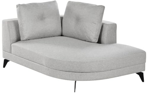 Beliani Chaiselongue Kunstleinen grau Links wasserabweisend mit Metallbeinen Marum