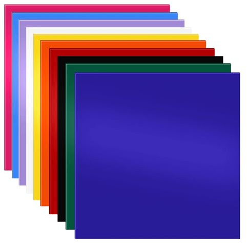 10 Stück Acryl Kunststoffplatte, 20x20x0,3 cm Bunt Acrylplatten, Farbig Laserschneideplatten, Kunststoffplatten zum Laserschneiden für DIY Projekte, Kunsthandwerk, Bilderrahmen, Schilder