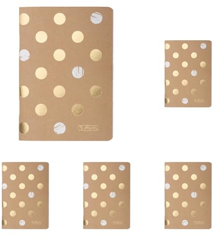 Herlitz 50021727 Notizheft A6 Pure Glam, 32 Blatt liniert, 1 Stück (Packung mit 5)