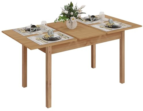 ARTETHYS Extendable Dining Table, 120-160cm Wooden Kitchen Table 4-6 Seater