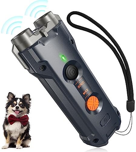 Antibell für Hunde, Ultraschall Anti Bell Gerät ​Bellenstopper Hund, Ultraschall-Anti-Bellgerät Hundebellen-Abschreckmittel Hunderindenstopper für Kleine Große Hunde Innen Außenbereich Antibellrorange