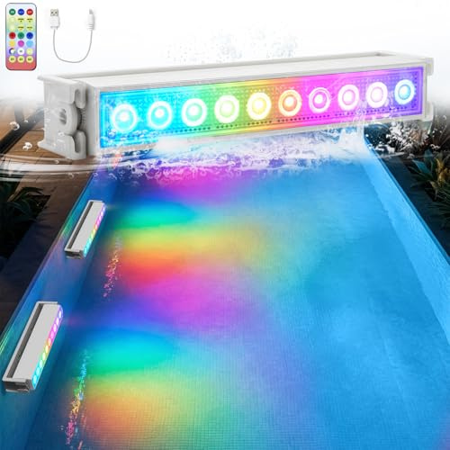 Submersible Pool Lights -1 Pcs, 2500mAh Rechargeable Hot Tub Lights | RGB Color Changing,Drill-Free Adhesive,Remote Control for Aquarium,Garden,Yard,Fountain