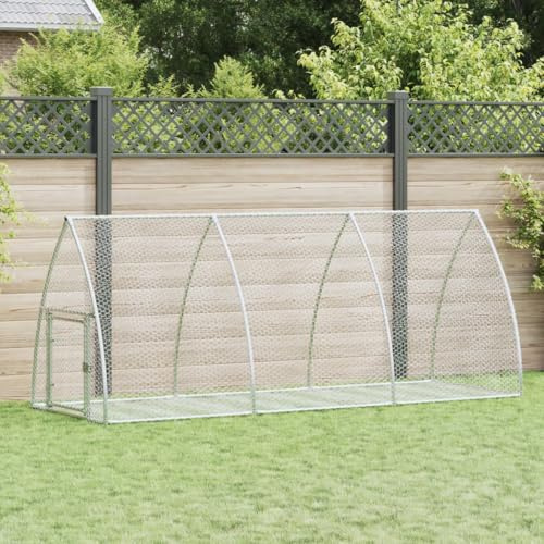 Genérico Conejera Acero galvanizado Plateado 300x105x120 cm, Jaulas y habitáculos para Animales pequeños Plateado,3281528