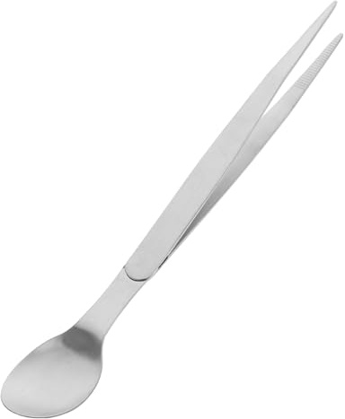 CHICAMPERA Stahllöffel Kleiner Probierlöffel 20,5cm aus Edelstahl 304 mit Pinzette und Essstäbchen Geeignet für Restaurant und Private Küchen