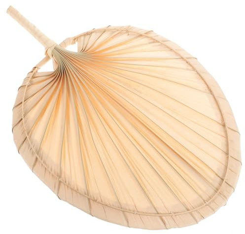 LIFKOME Ventilatore Portatile Mano in Foglia di Palma Fatto a Mano, Ventilatore Portatile Campeggio Struttura Intrecciata Naturale, per Creare Un'atmosfera Estiva a Casa