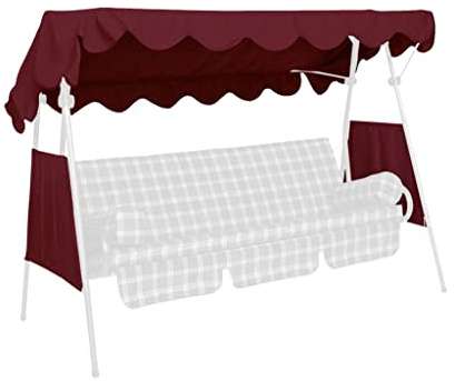 Angerer Freizeitmöbel GmbH Hollywoodschaukel Sonnendach - passend für viele 3-Sitzer Hollywoodschaukeln - Schaukeldach Made in Germany (PE Bordeaux, 200 x 120 cm)