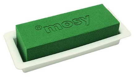 mosy Steckschaum-Steckschale 33 cm | Steckmasse mit Schale, für frische Blumen-Gestecke, Frischblumen