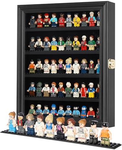 DisplayGifts Lego Minifigur Vitrine Schwarz LG-CN30 (27,9 cm B x 34,5 cm H x 4,4 cm T)