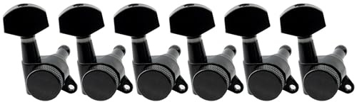 Musiclily Pro R15J-12 6 in Line 15:1 Gitarren Locking Mechaniken Schwarz | Locking Tuners,für Fender Strat Tele Style E-Gitarre