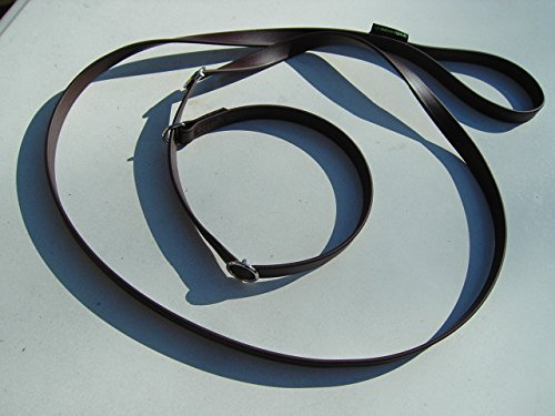 MJH Moxon, Retriever Leine Beta BioThane 19mm breit, 2m lang vernäht mit Handschlaufe (braun)