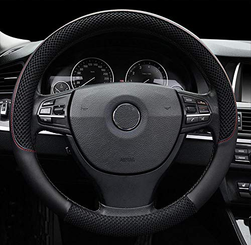 Funda de Volante de Seda de Hielo Transpirable Antideslizante para automóvil negro