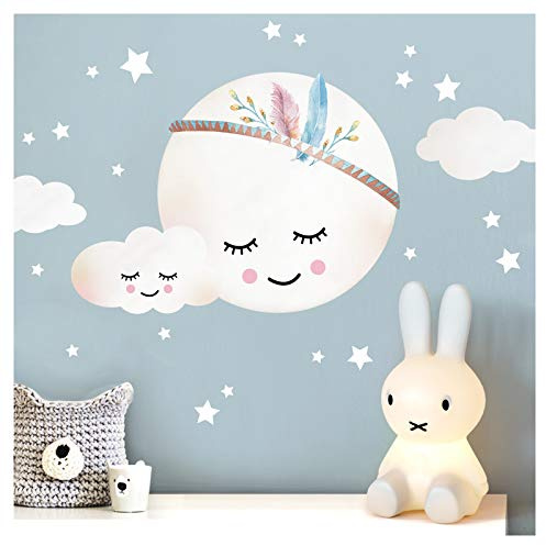 Little Deco Wandtattoo Wolken Mond & Sterne DL263