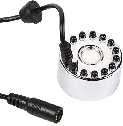 Akozon Nebel-Hersteller, Ultraschallnebel-Hersteller-Wasser-Brunnen-Teich-Zerstäuber-Luftbefeuchter 12 LED 24V Farbe ändert(Three-Color Gradient Atomizer)