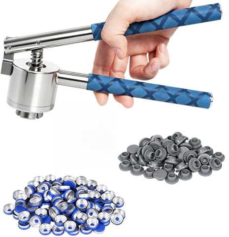 13 mm Flip-Top-Phiolen-Crimpzange, 100 Stück Klappkappen und 100 selbstheilende Anschlüsse sind im Lieferumfang enthalten (13 mm)