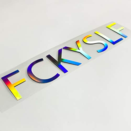 FCKYSLF Aufkleber 55 cm Frontscheibenaufkleber Heckscheibensticker für alle Modelle Oilslick Regenbogenfarben Glitzer Pulsschlag Tuningaufkleber Folie chrom lazer no carbon