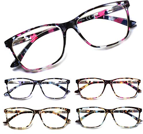 SIGVAN Ladies Reading Glasses Blue Light Blocking Spring Hinge Fashion Pattern Print Eyeglasses for Women (multicolour, 2.25)