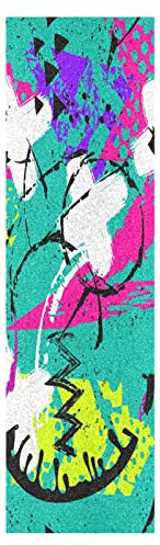 Mnsruu Art Regenbogen Graffiti Grün Skateboard Griffband Sandpapier Griptape Rutschfestes Blasenfrei Blatt 1 Stück Longboard Aufkleber Scooter 22,9 x 83,8 cm