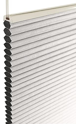 EXKLUSIV HEIMTEXTIL Wabenplissee Verspannt mit Klemmträgern ohne Bohren Verdunklung 65 x 140 cm weiß
